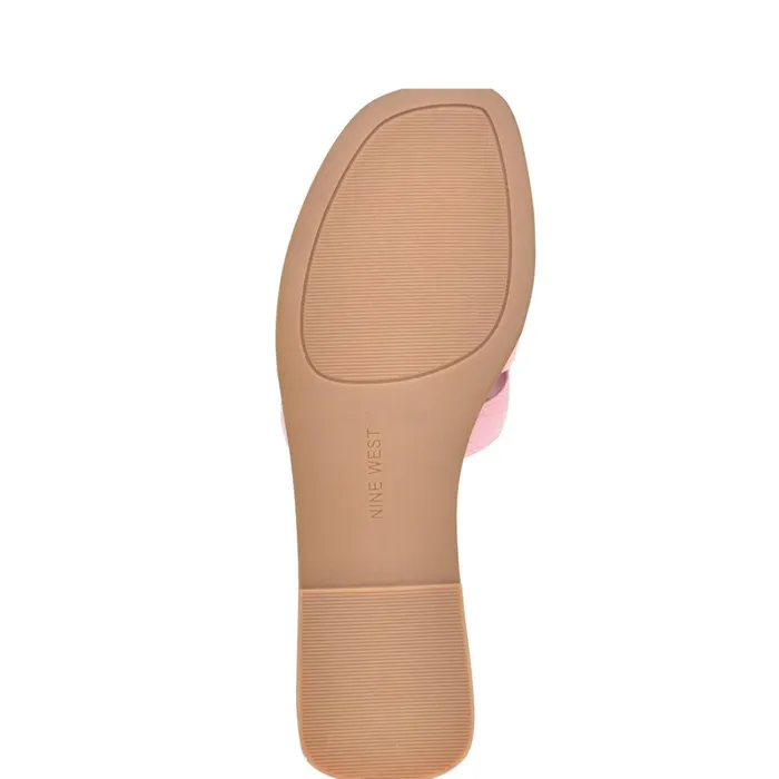Germani Flat Slide Sandals Medium Pink Croco Women Nine West Sandals