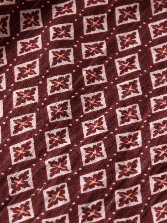 Gia Block Print Pull On Pant Geo Flower Bordeaux Women Scotch and Soda Pants Gia Block Print Pull On Pant Geo Flower Bordeaux Women Scotch and Soda Pants
