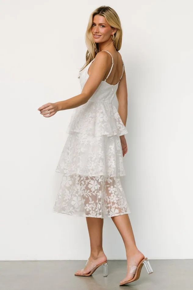Giavanna Tiered Midi Dress Off White Women Baltic Born Tulle Styles Giavanna Tiered Midi Dress Off White Women Baltic Born Tulle Styles