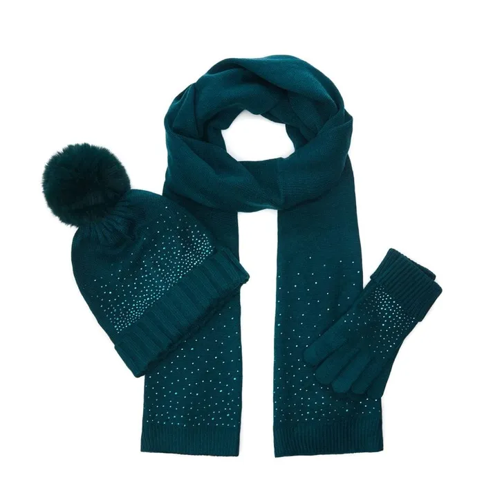 Gloves Women Moda In Pelle Praticiogiftset Teal Textile