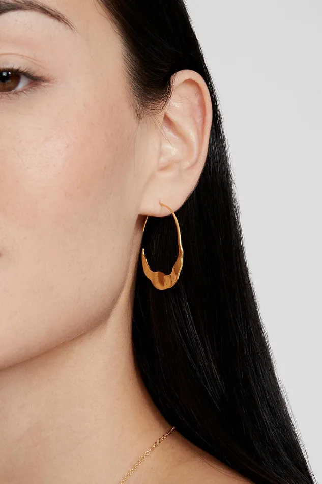 Gold Crescent Moon Hoops Women Chan Luu Earrings