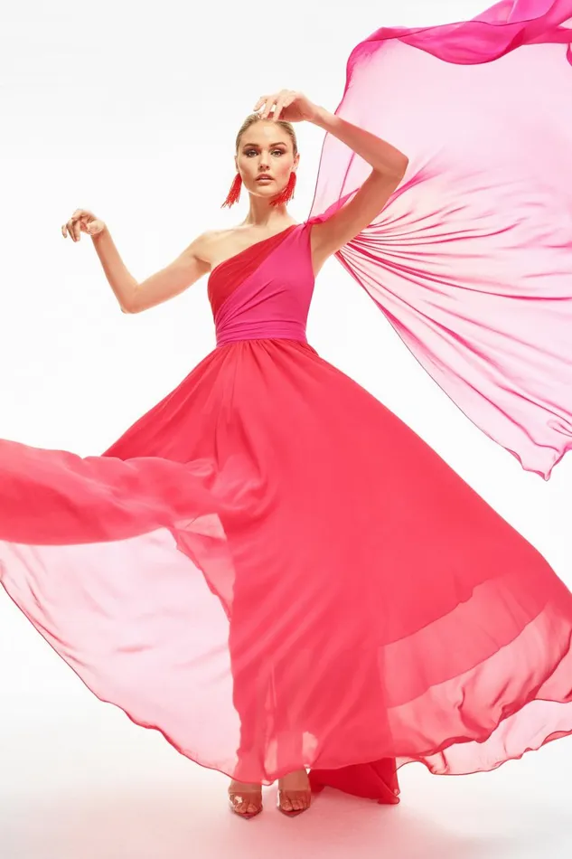 Grace Gown 8211 FuchsiaPoppy Red Women Sachin and Babi Boho