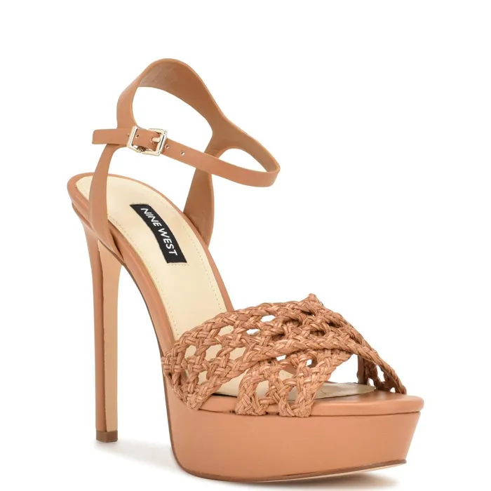 Grecia Platform Sandals Medium Natural Women Nine West Heeled Grecia Platform Sandals Medium Natural Women Nine West Heeled