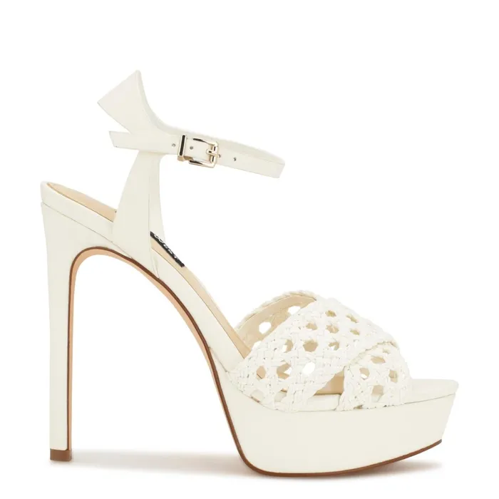 Grecia Platform Sandals White Women Nine West Platforms