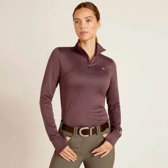 Gridwork 14 Zip Baselayer Huckleberry Women Ariat TShirts and Tops