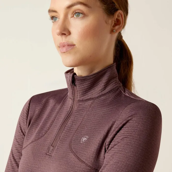 Gridwork 14 Zip Baselayer Huckleberry Women Ariat TShirts and Tops Gridwork 14 Zip Baselayer Huckleberry Women Ariat TShirts and Tops
