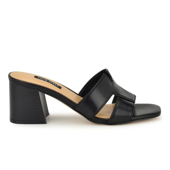 Griselda Block Heel Sandals Black Women Nine West Low Heel