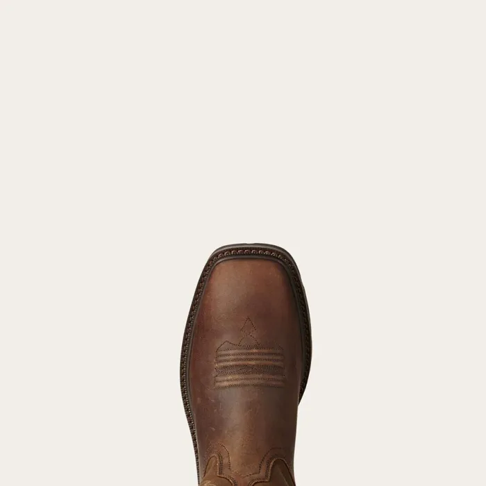 Groundbreaker Wide Square Toe Steel Toe Work Boot Brown Men Ariat Work Boots