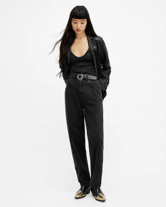 Hailey Full Length Denim Jeans Black Women AllSaints Jeans
