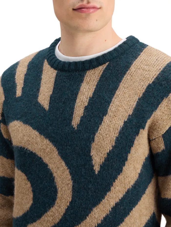 HAIRY BIG WAVES DROPPED SHOULDER SWEATER Night Logo Wave Men Scotch and Soda Knitwear HAIRY BIG WAVES DROPPED SHOULDER SWEATER Night Logo Wave Men Scotch and Soda Knitwear