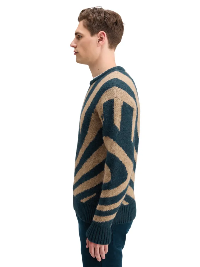 HAIRY BIG WAVES DROPPED SHOULDER SWEATER Night Logo Wave Men Scotch and Soda Knitwear HAIRY BIG WAVES DROPPED SHOULDER SWEATER Night Logo Wave Men Scotch and Soda Knitwear