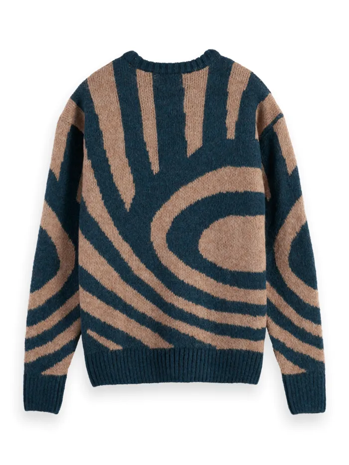 HAIRY BIG WAVES DROPPED SHOULDER SWEATER Night Logo Wave Men Scotch and Soda Knitwear HAIRY BIG WAVES DROPPED SHOULDER SWEATER Night Logo Wave Men Scotch and Soda Knitwear