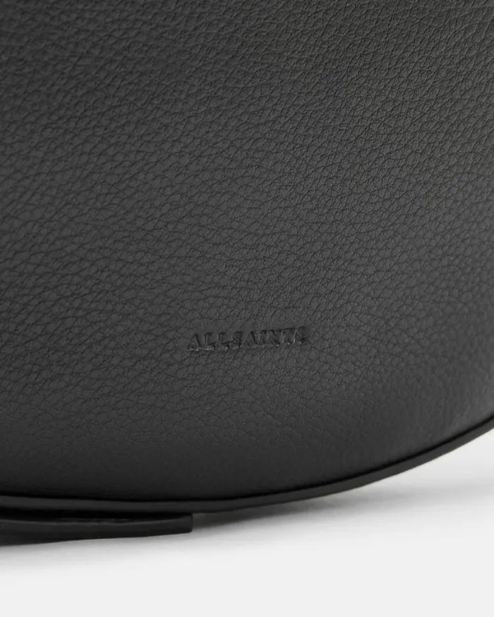 Half Moon Leather Crossbody Bag Black Women AllSaints Accessories