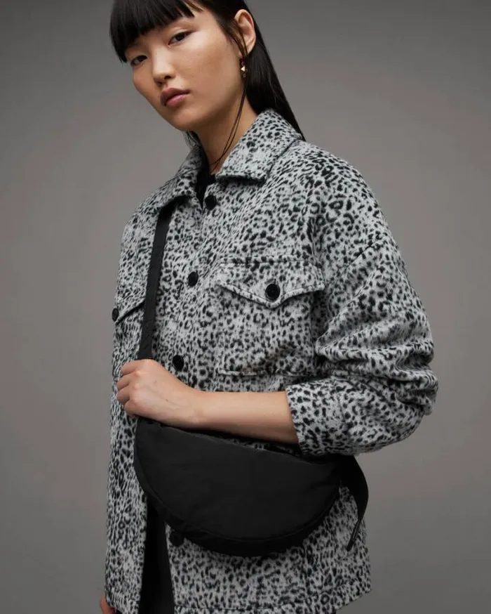 Half Moon Recycled Crossbody Bag Blackblack Women AllSaints Handbags and Wallets Half Moon Recycled Crossbody Bag Blackblack Women AllSaints Handbags and Wallets