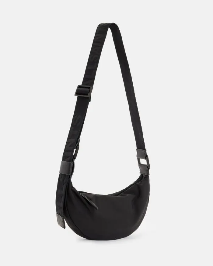Half Moon Recycled Crossbody Bag Blackblack Women AllSaints Handbags and Wallets Half Moon Recycled Crossbody Bag Blackblack Women AllSaints Handbags and Wallets