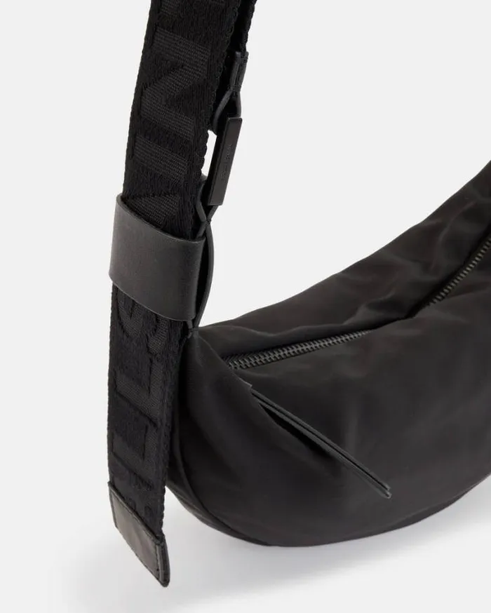 Half Moon Recycled Crossbody Bag Blackblack Women AllSaints Handbags and Wallets Half Moon Recycled Crossbody Bag Blackblack Women AllSaints Handbags and Wallets
