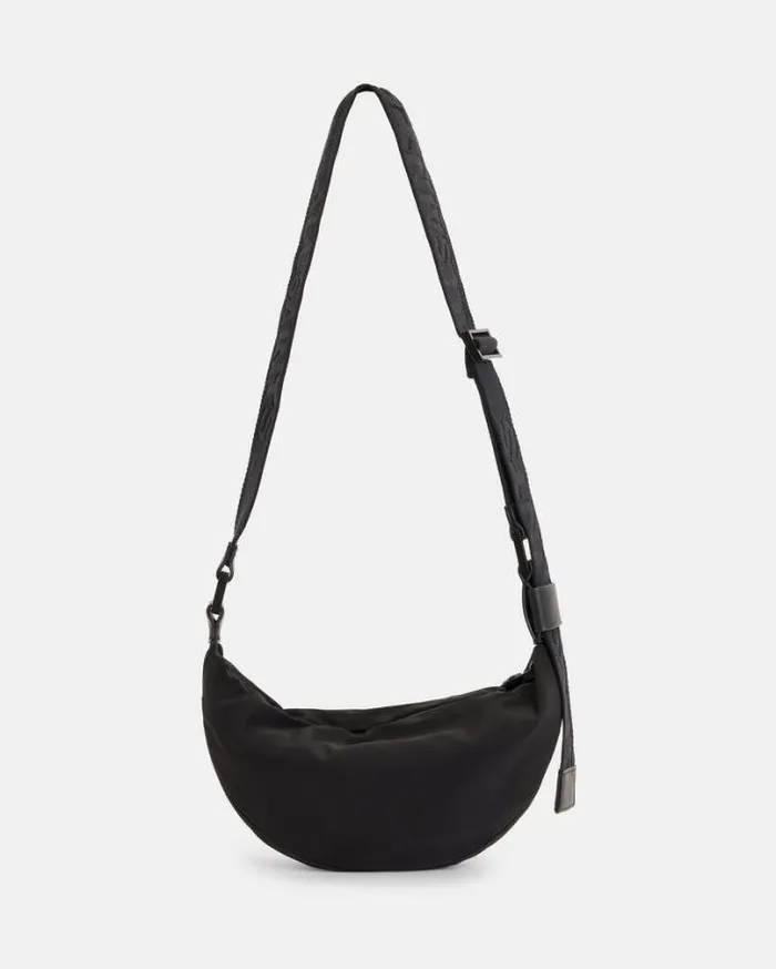 Half Moon Recycled Crossbody Bag Blackblack Women AllSaints Handbags and Wallets Half Moon Recycled Crossbody Bag Blackblack Women AllSaints Handbags and Wallets