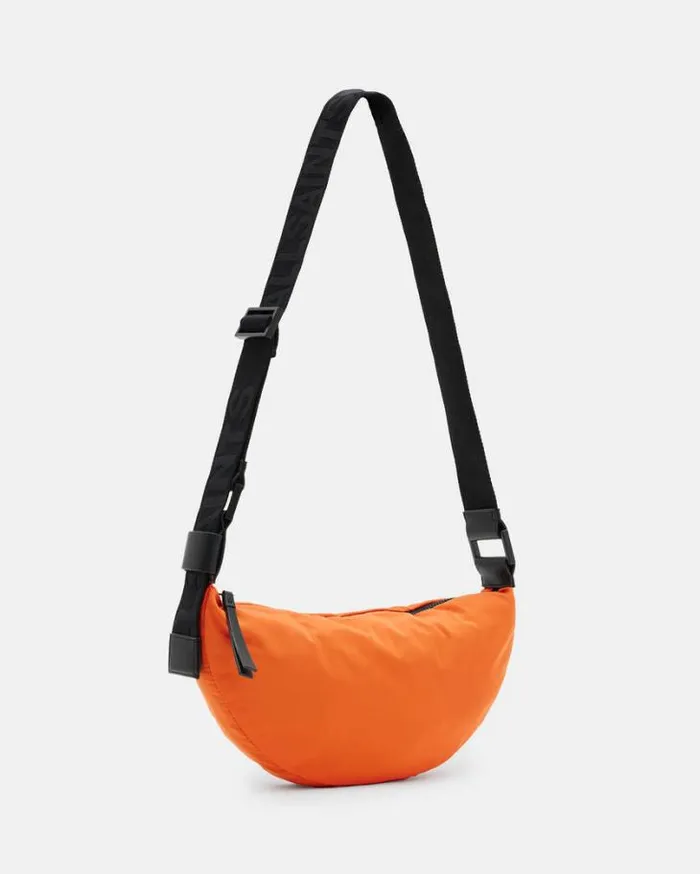 Half Moon Recycled Crossbody Bag Pyrole Orange Women AllSaints Accessories