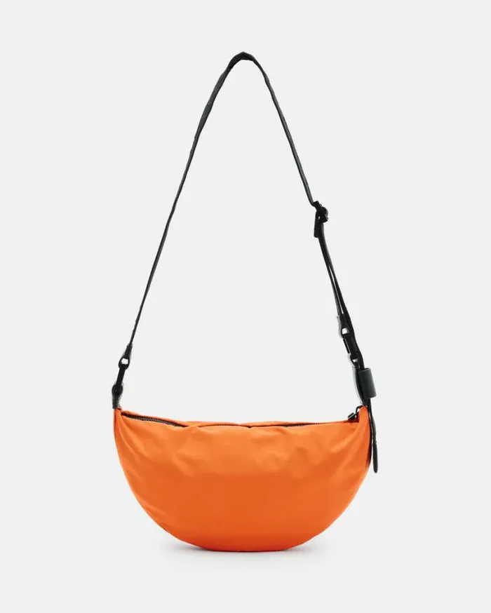 Half Moon Recycled Crossbody Bag Pyrole Orange Women AllSaints Accessories