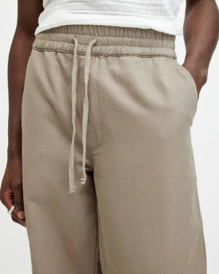 Hanbury Linen Blend Relaxed Fit Pants Beige Men AllSaints Pants