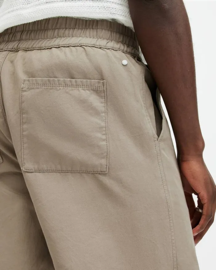 Hanbury Linen Blend Relaxed Fit Pants Beige Men AllSaints Pants