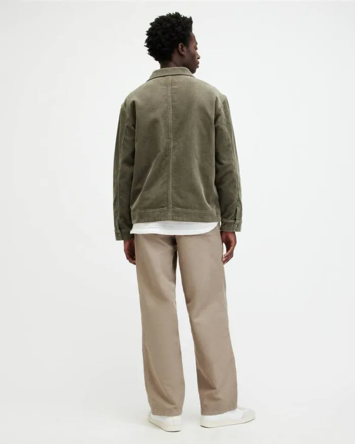 Hanbury Linen Blend Relaxed Fit Pants Beige Men AllSaints Pants