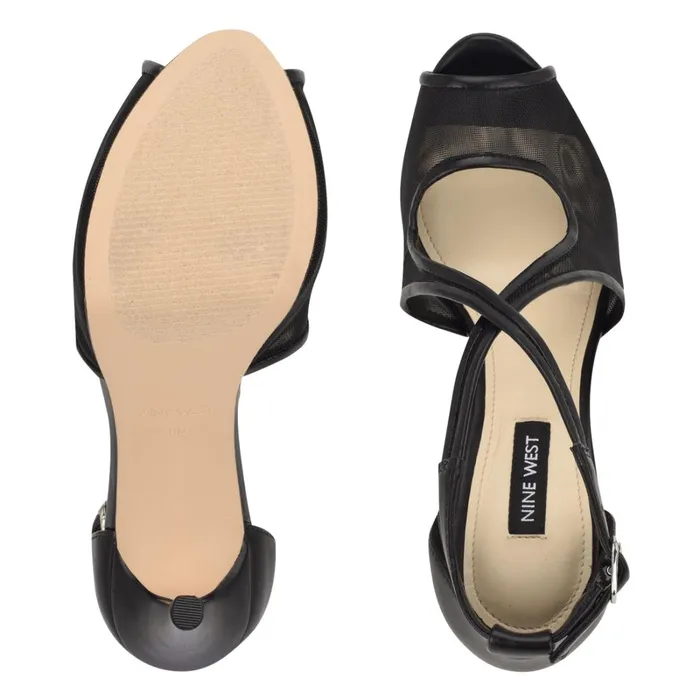 Hanya Peep Toe Platform Pumps Black Mesh Women Nine West Pumps Hanya Peep Toe Platform Pumps Black Mesh Women Nine West Pumps