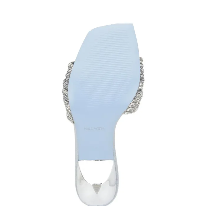 Harbor Heeled Slide Sandals Blue Women Nine West Sandals Harbor Heeled Slide Sandals Blue Women Nine West Sandals
