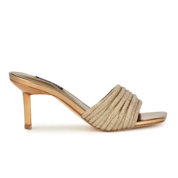 Harbor Heeled Slide Sandals Platino Women Nine West Dress