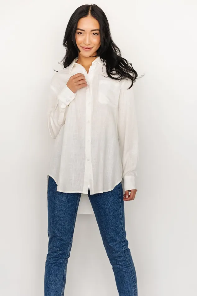 Harlan Linen Button Down Top Off White Women Baltic Born Blouses Shirts Harlan Linen Button Down Top Off White Women Baltic Born Blouses Shirts