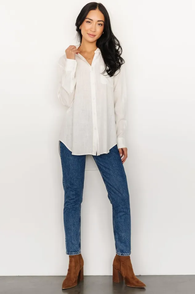 Harlan Linen Button Down Top Off White Women Baltic Born Blouses Shirts Harlan Linen Button Down Top Off White Women Baltic Born Blouses Shirts