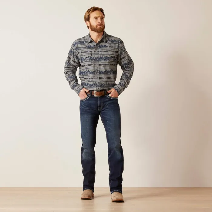 Harlow Retro Fit Shirt Indigo Coast Men Ariat Button Down Shirts Harlow Retro Fit Shirt Indigo Coast Men Ariat Button Down Shirts