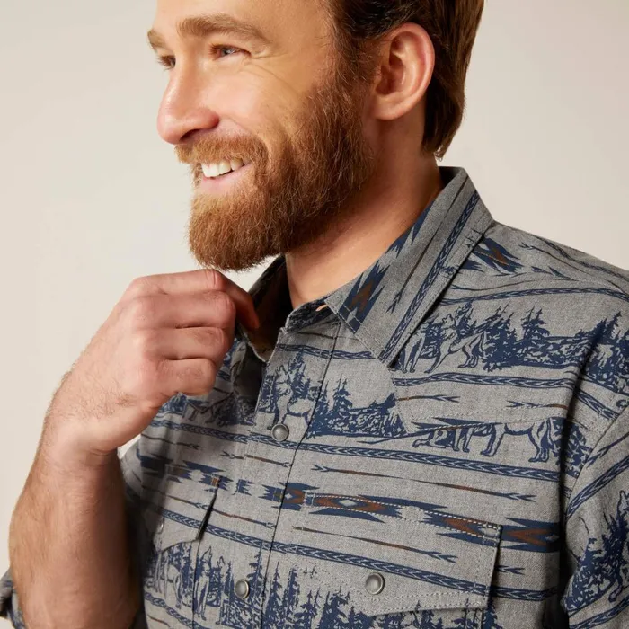 Harlow Retro Fit Shirt Indigo Coast Men Ariat Button Down Shirts Harlow Retro Fit Shirt Indigo Coast Men Ariat Button Down Shirts