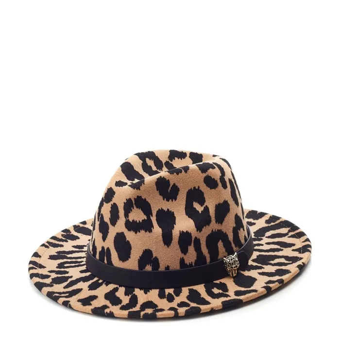 Hats Women Moda In Pelle Estellehat Dark Leopard Textile