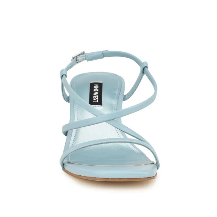 Haya Strappy Sandals Light Blue Women Nine West Heeled Haya Strappy Sandals Light Blue Women Nine West Heeled