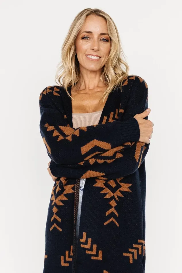 Hays Oversized Cardigan Navy Camel Women Baltic Born Sweaters Hays Oversized Cardigan Navy Camel Women Baltic Born Sweaters
