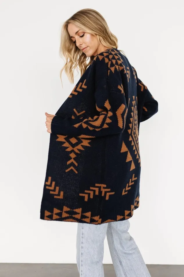 Hays Oversized Cardigan Navy Camel Women Baltic Born Sweaters Hays Oversized Cardigan Navy Camel Women Baltic Born Sweaters