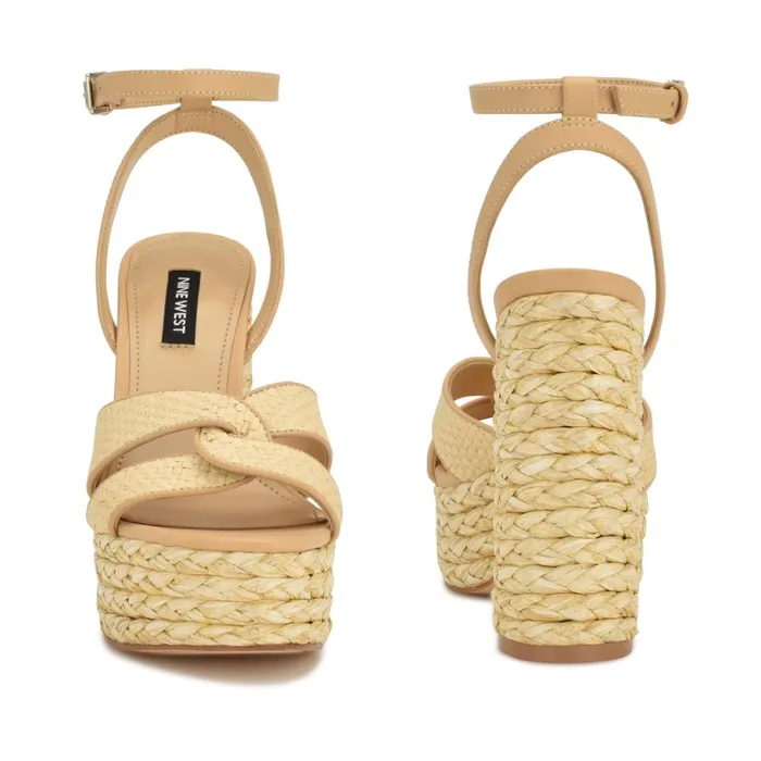 Hayya Woven Platform Sandals Natural Women Nine West Platforms Hayya Woven Platform Sandals Natural Women Nine West Platforms