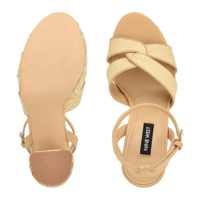 Hayya Woven Platform Sandals Natural Women Nine West Platforms Hayya Woven Platform Sandals Natural Women Nine West Platforms