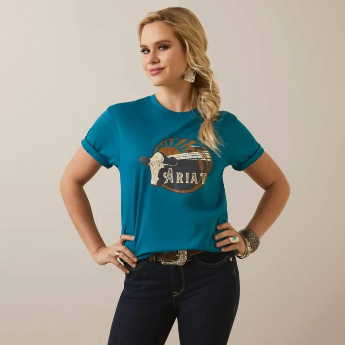 Heartland Tee Deep Lagoon Women Ariat TShirts and Tops