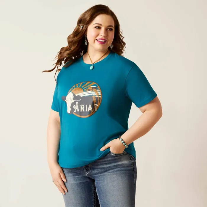 Heartland Tee Deep Lagoon Women Ariat TShirts and Tops