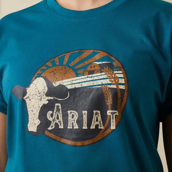 Heartland Tee Deep Lagoon Women Ariat TShirts and Tops