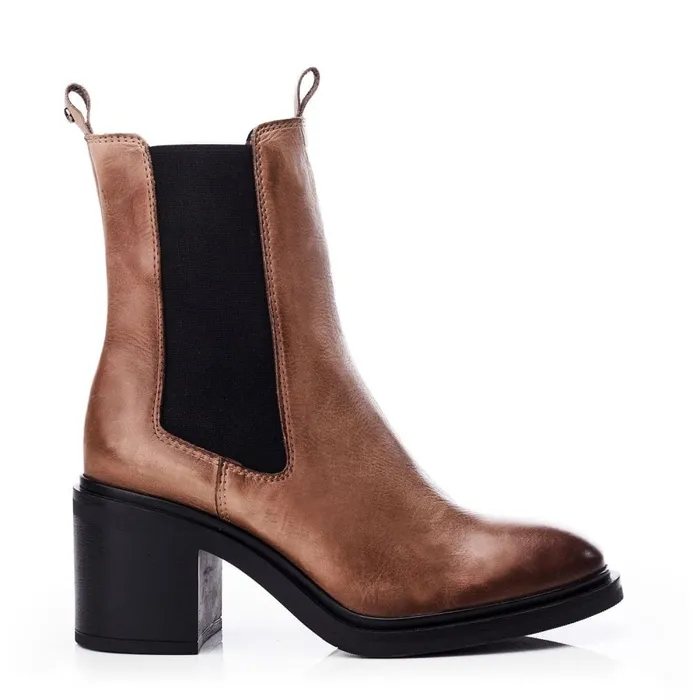 Heeled And Wedge Boots Women Moda In Pelle Blissie Taupe Leather