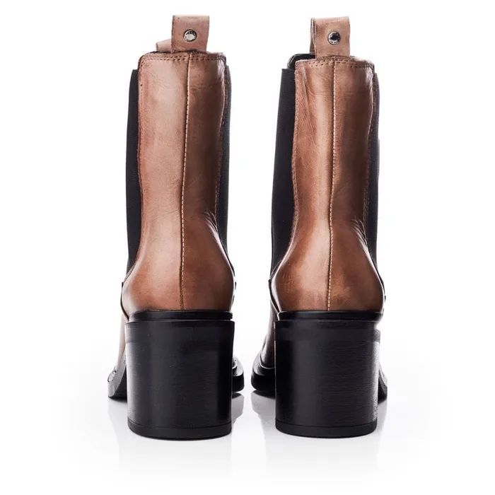 Heeled And Wedge Boots Women Moda In Pelle Blissie Taupe Leather