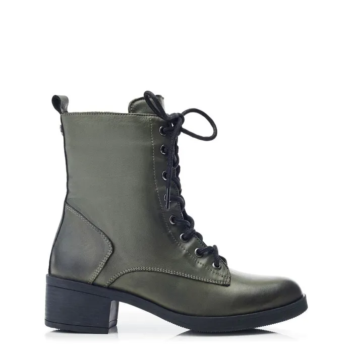 Heeled And Wedge Boots Women Moda In Pelle Calia Green Leather