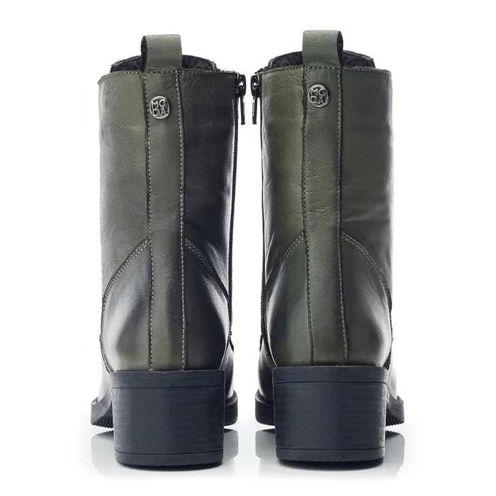 Heeled And Wedge Boots Women Moda In Pelle Calia Green Leather