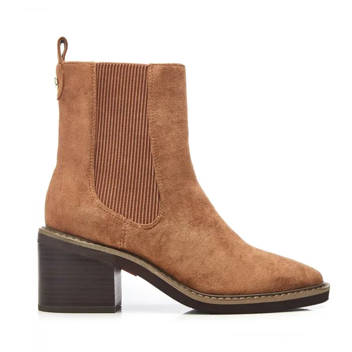 Heeled And Wedge Boots Women Moda In Pelle Calliope Tan Alcantara