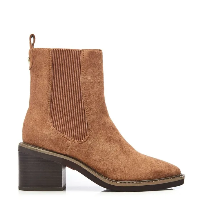 Heeled And Wedge Boots Women Moda In Pelle Calliope Tan Alcantara