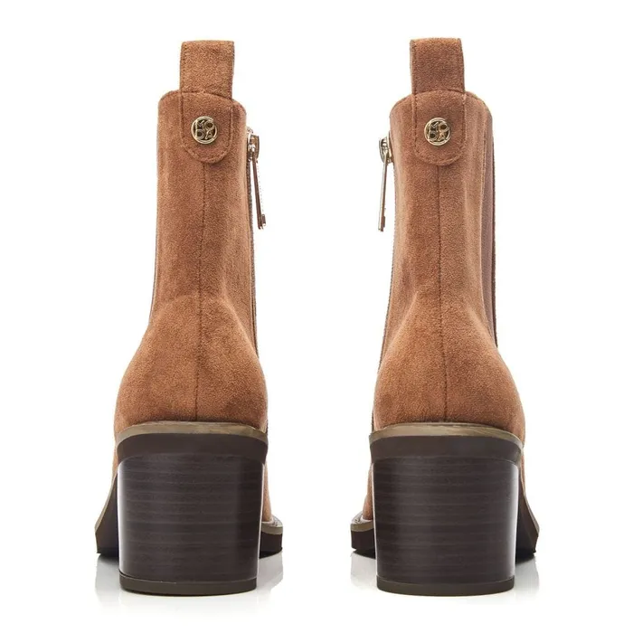Heeled And Wedge Boots Women Moda In Pelle Calliope Tan Alcantara