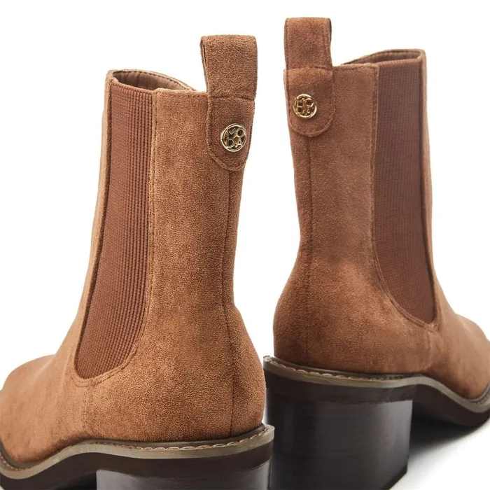 Heeled And Wedge Boots Women Moda In Pelle Calliope Tan Alcantara